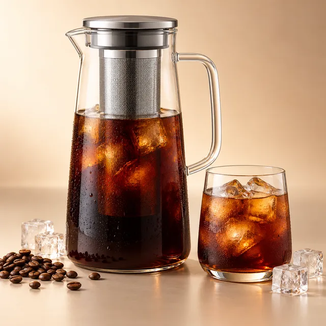 Studio photo of a cold brew coffee bottle